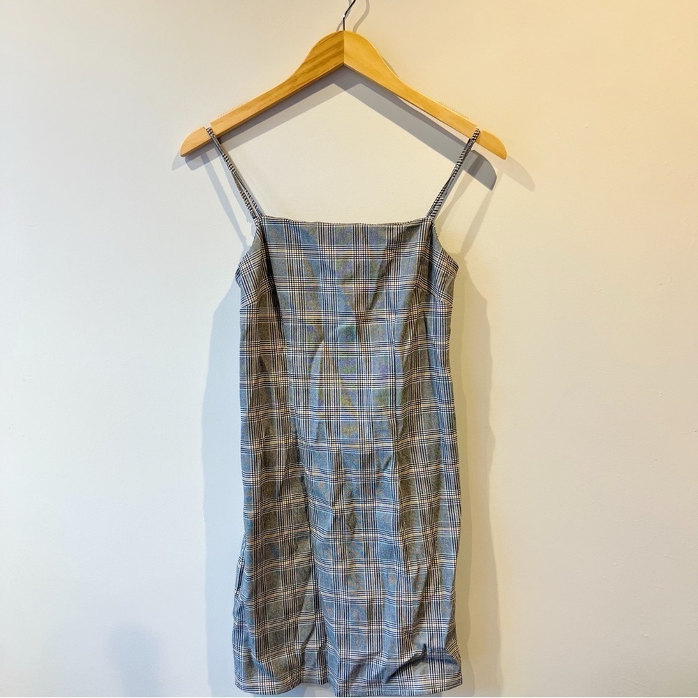 Forever 21 Gray & Yellow Plaid Mini Dress